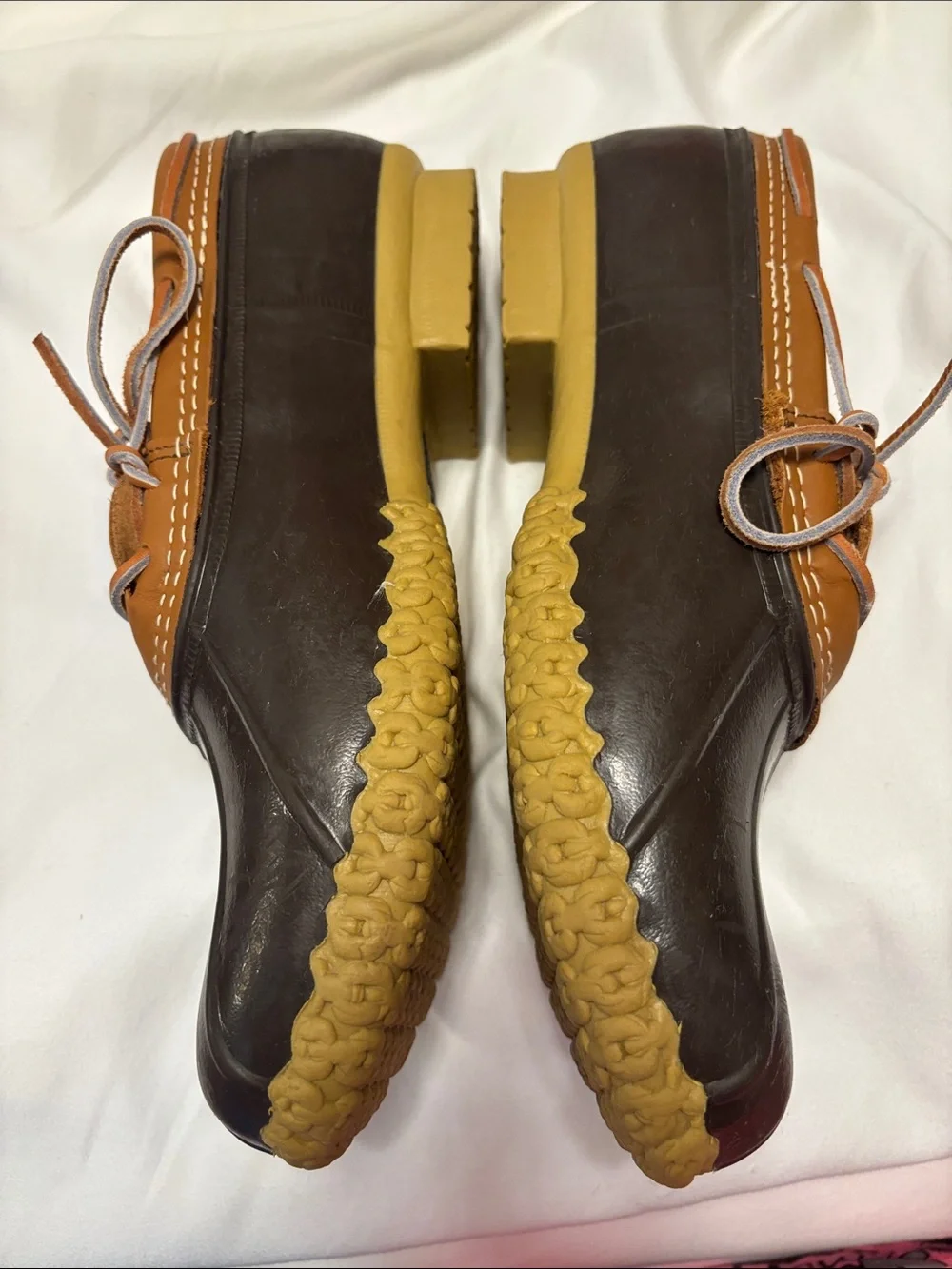 L.L. Bean Men's Brown and Tan Two-Tone Boat Shoes